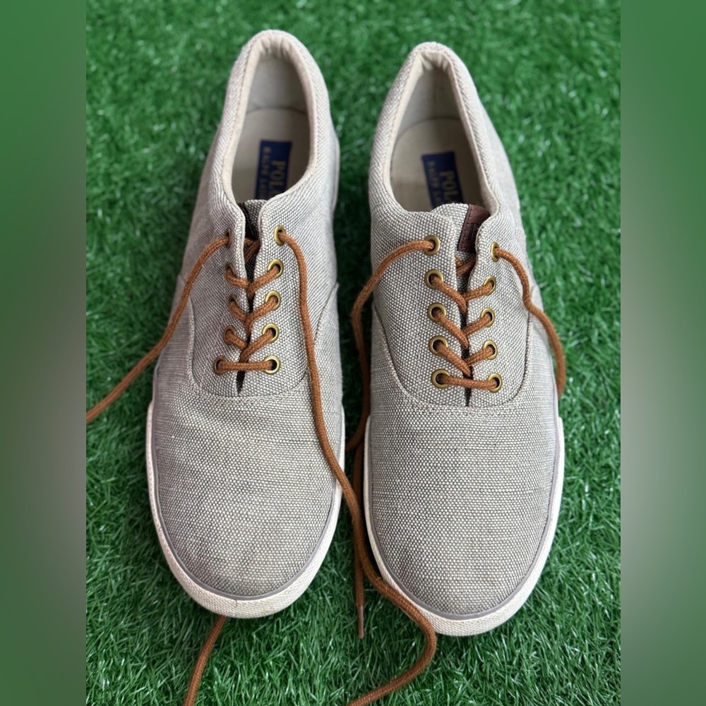 Polo‎ Ralph Lauren Casual Gray Canvas Men's Shoes Size 12
